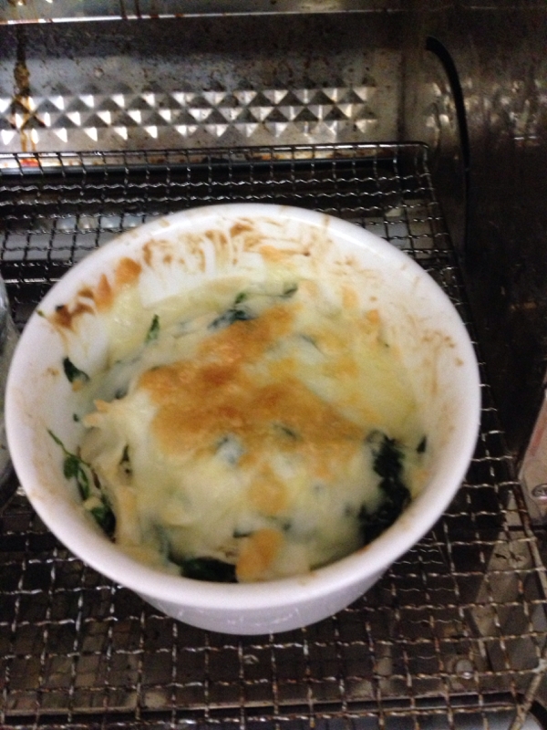 ササミとほうれん草のチーズ焼き