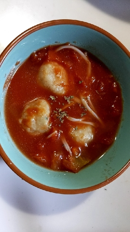 ミートボールのトマト味噌スープ