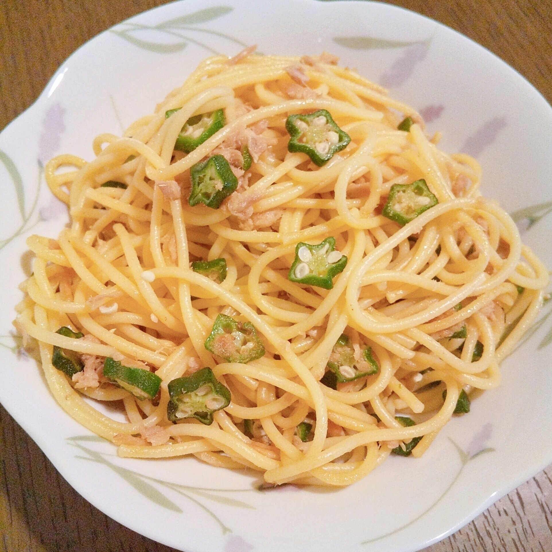 オクラとツナのパスタ