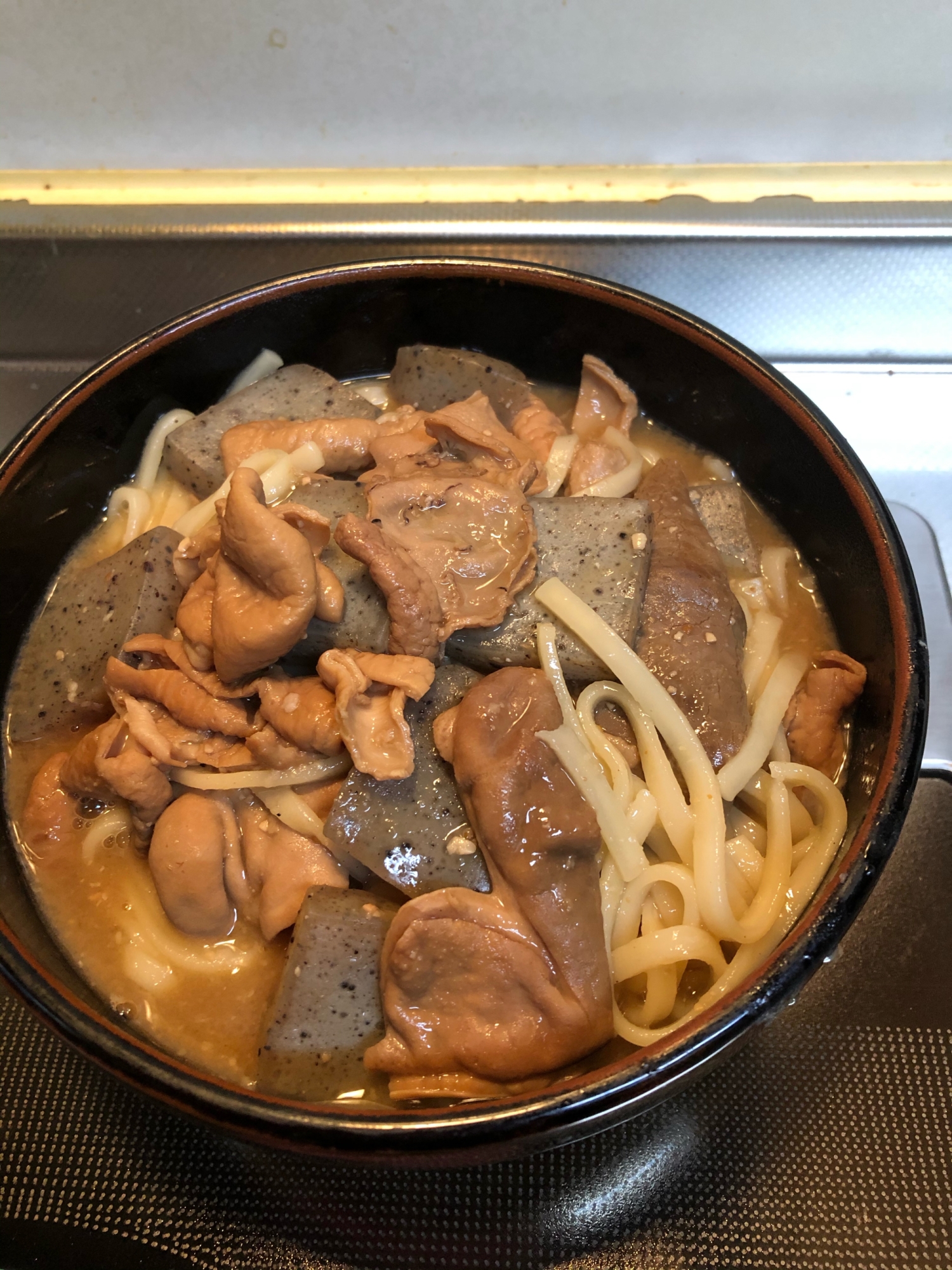 リメイク♪モツとガツの味噌煮込みうどん^_^