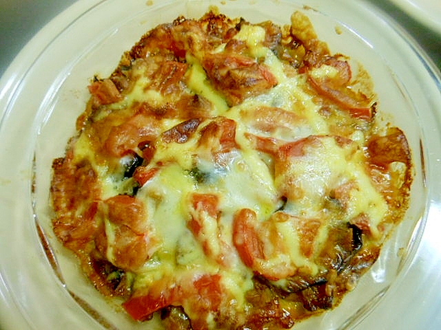 茄子・ズッキーニ・ベーコンのトマトチーズマヨ焼き