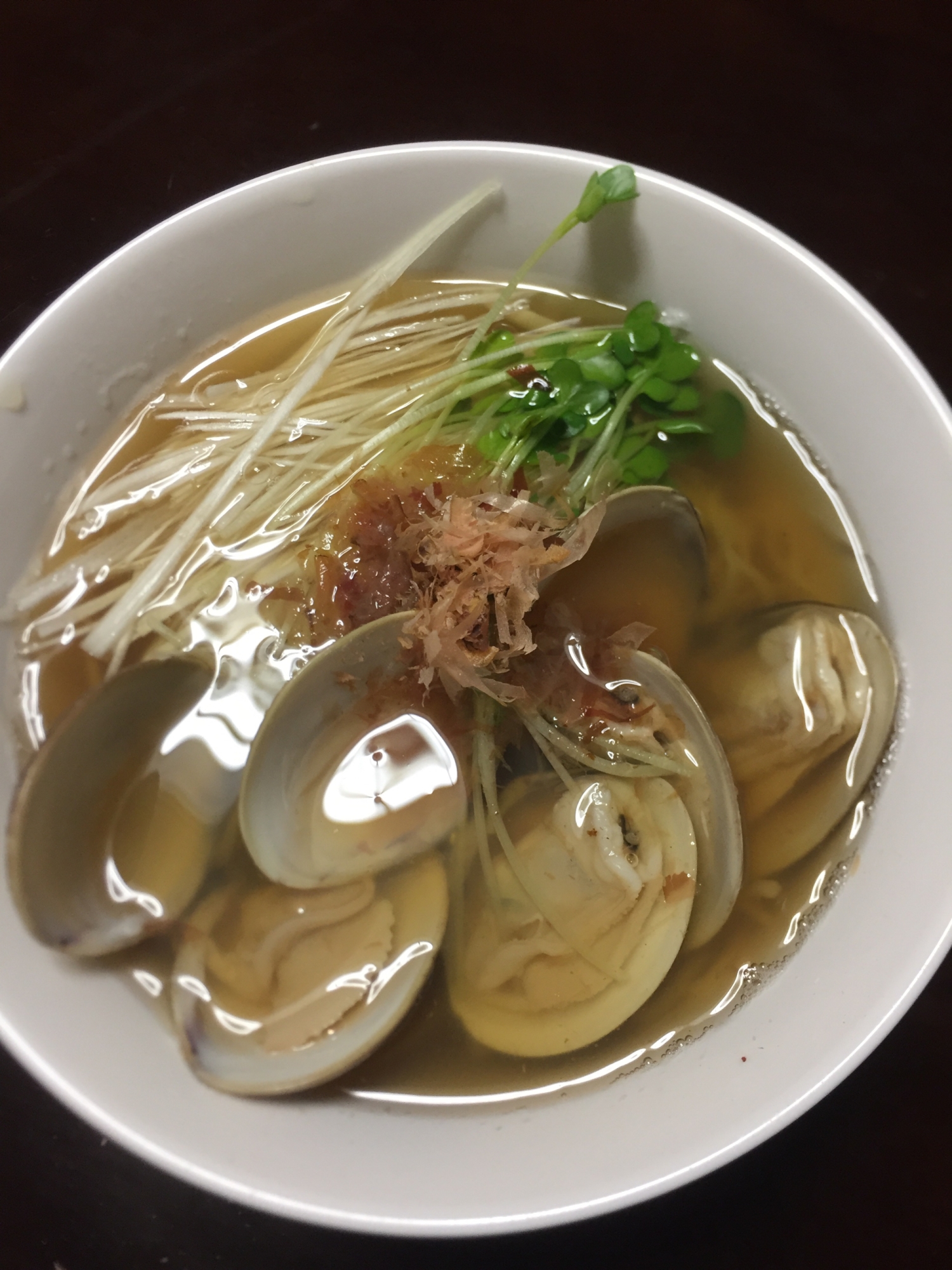 飲んだ後に食べたい、簡単ハマグリラーメン