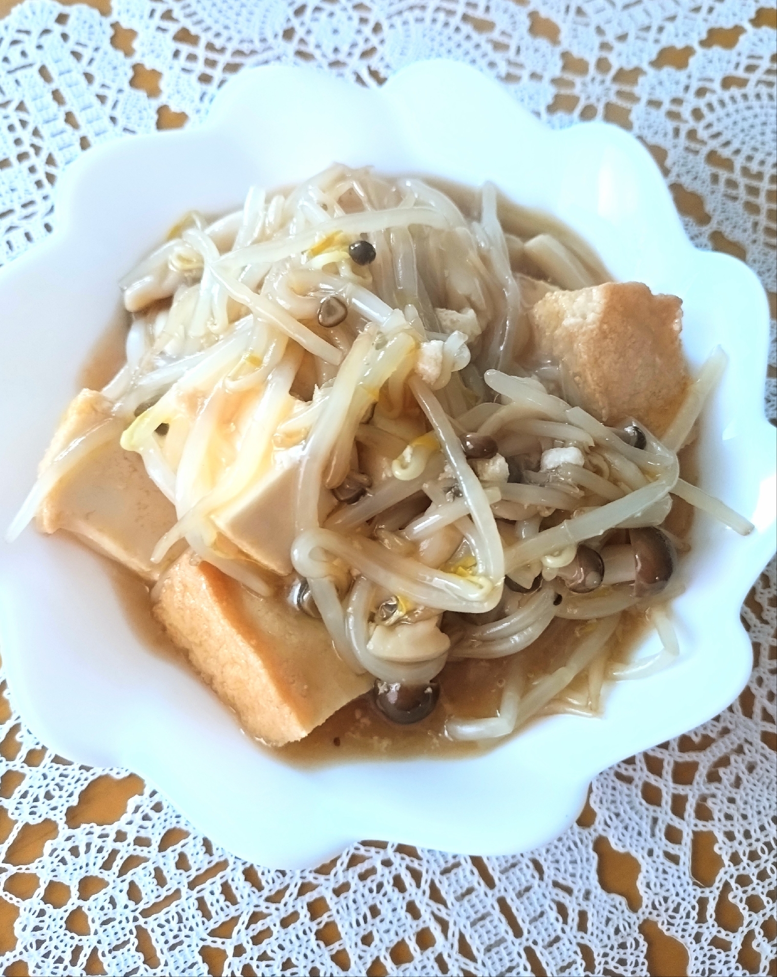 厚揚げともやしあんかけ☆