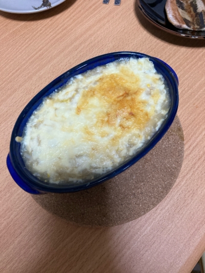 残った雑炊でドリア