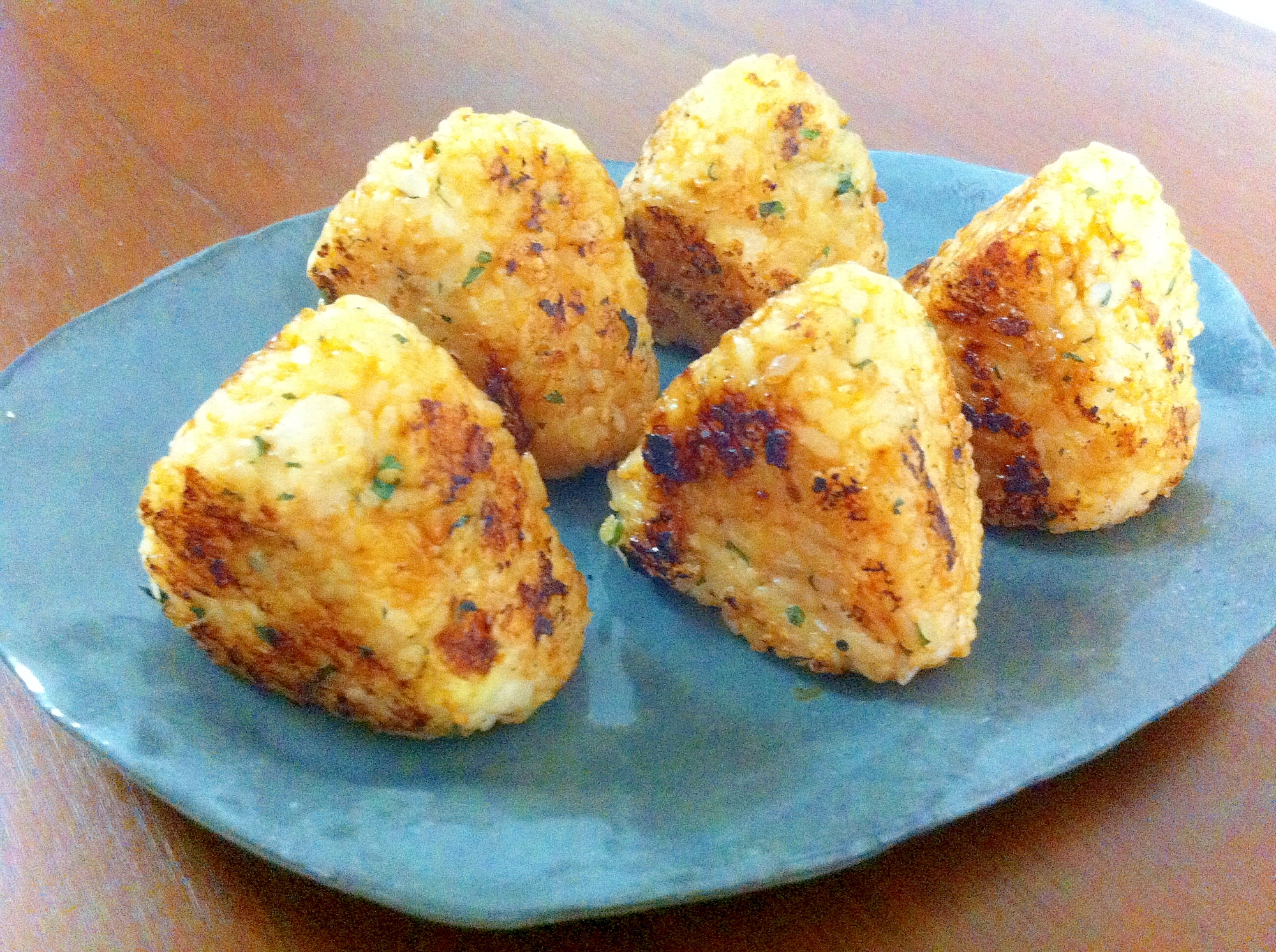 食べ過ぎ注意！明太しそチーズの焼きおにぎり☆