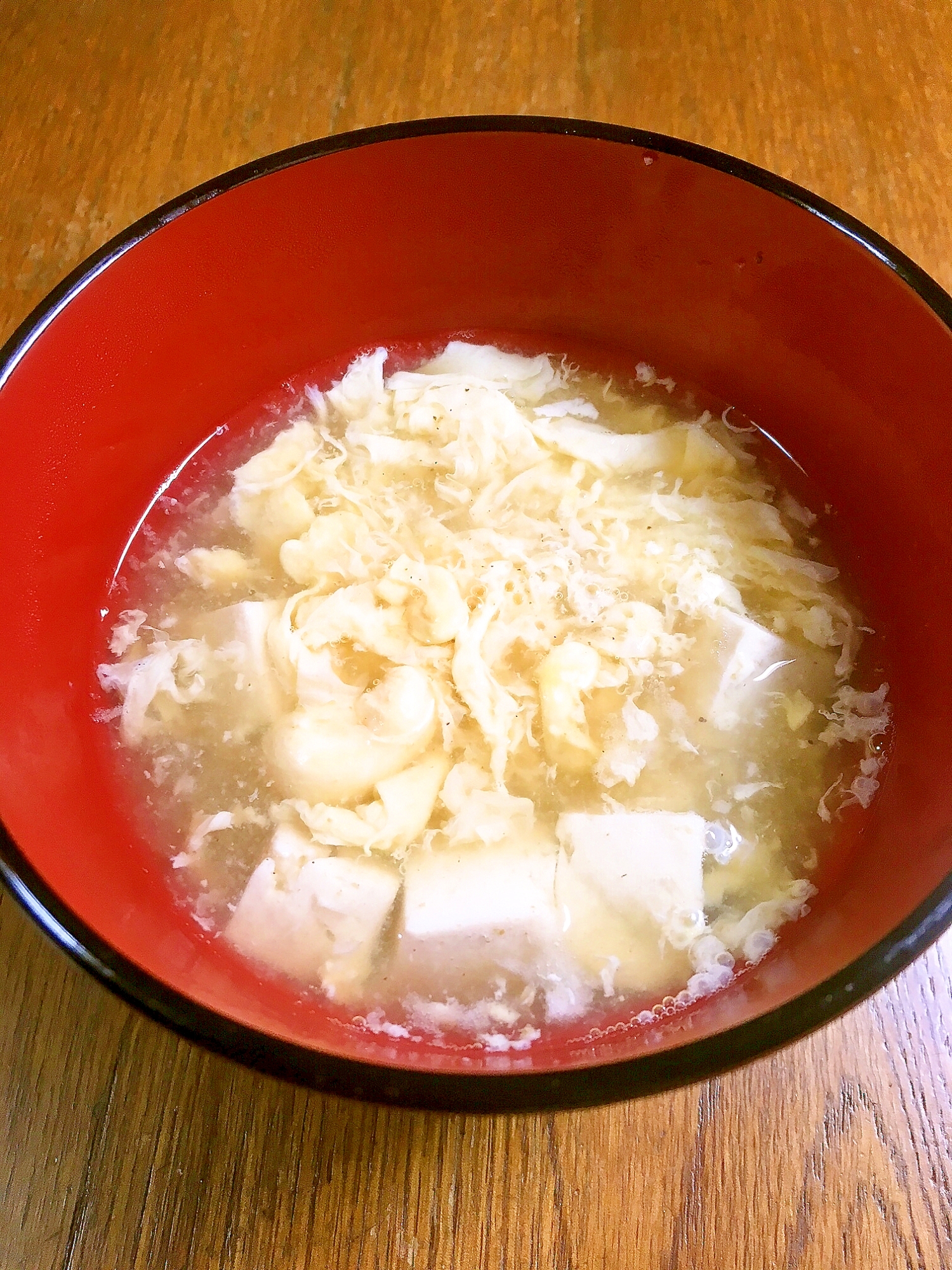 シンプル和食　豆腐のかきたま汁