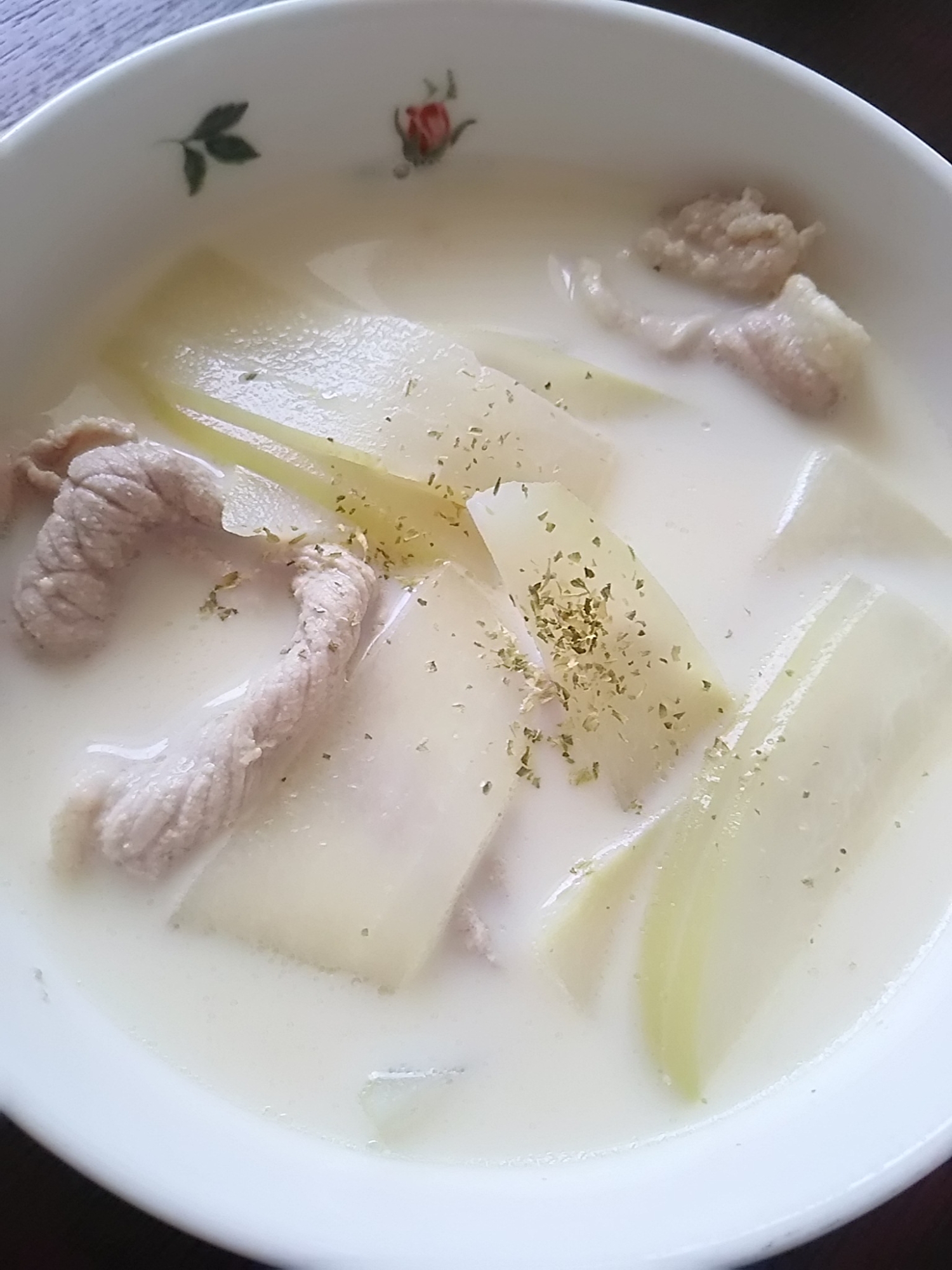 豚肉と大根の豆乳スープ(^^)
