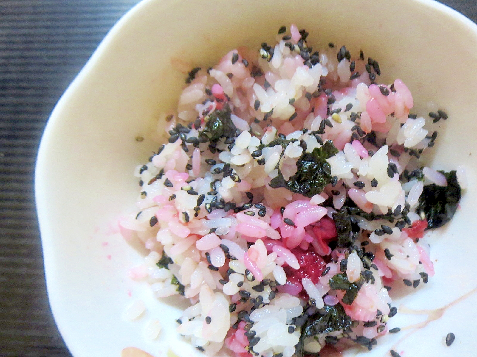 カボス風味の梅と海苔の混ぜご飯
