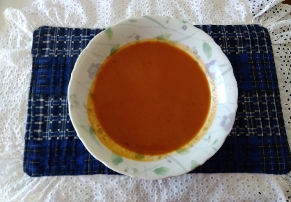 かぼちゃ煮物の残りで冷製スープ
