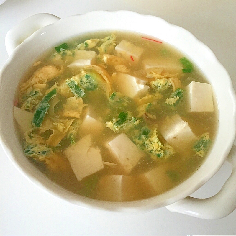 豆腐入りのニラ玉スープ☆
