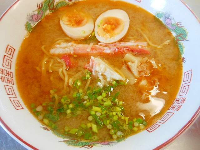 蟹殻でスープ☆蟹味噌ラーメン☆