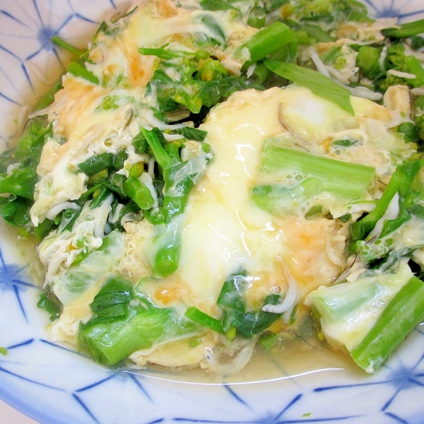 菜の花としらすのとろ り卵とじ レシピ 作り方 By Mococo05 楽天レシピ 菜の花としらすのとろ り卵とじ レシピ 作り方 By Mococo05 楽天レシピ