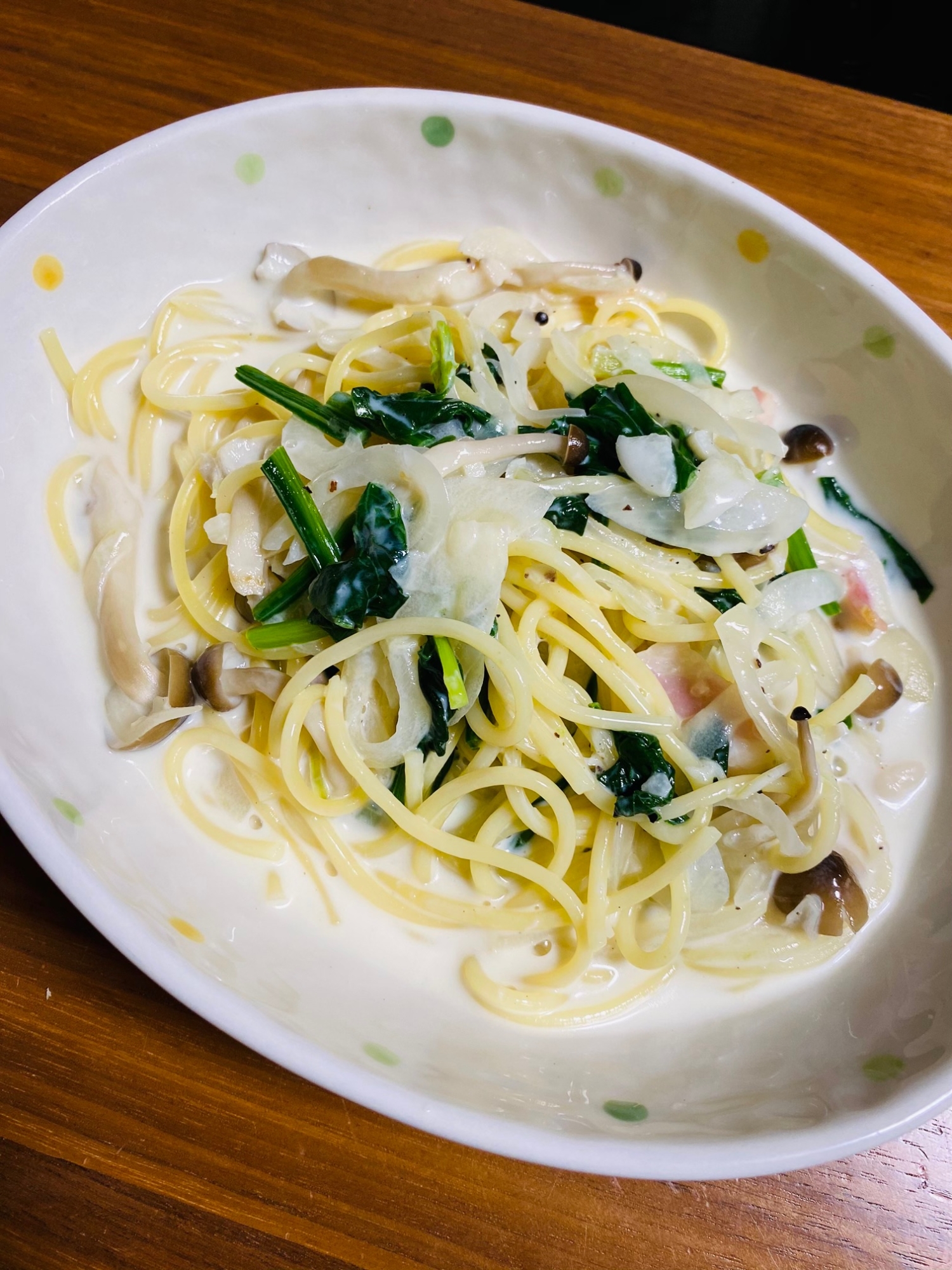 キノコクリームスパゲティ