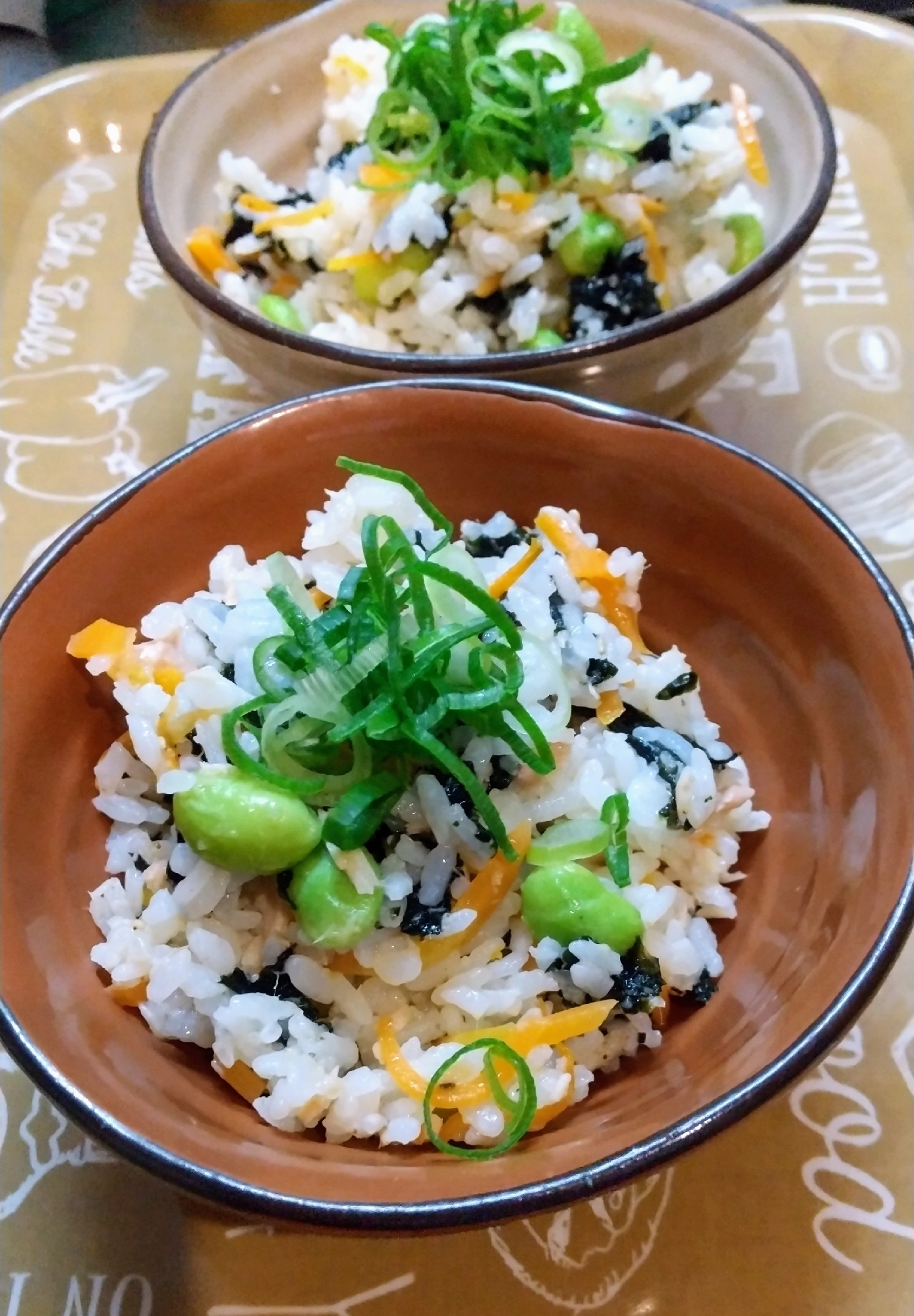 ツナと人参の韓国海苔の混ぜご飯(*^^*)