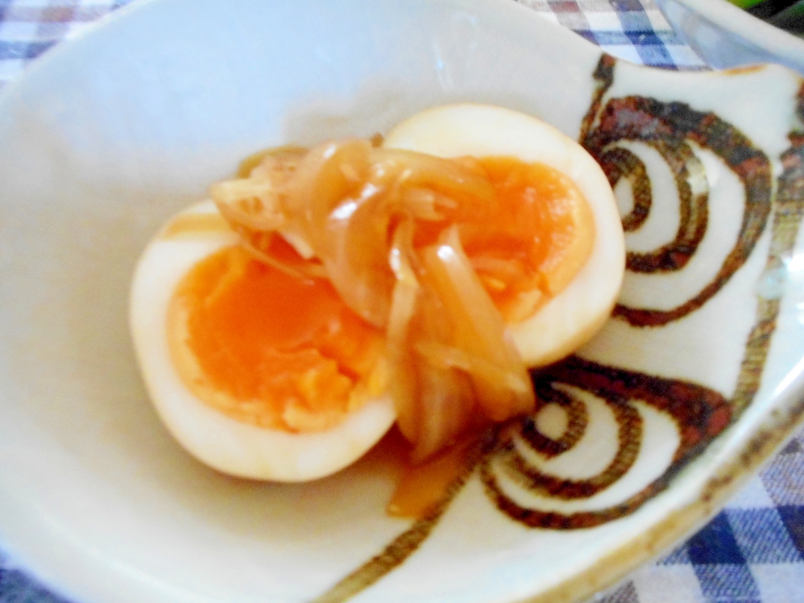 ゆで卵の玉ねぎ醤油漬け レシピ 作り方 By Mococo05 楽天レシピ