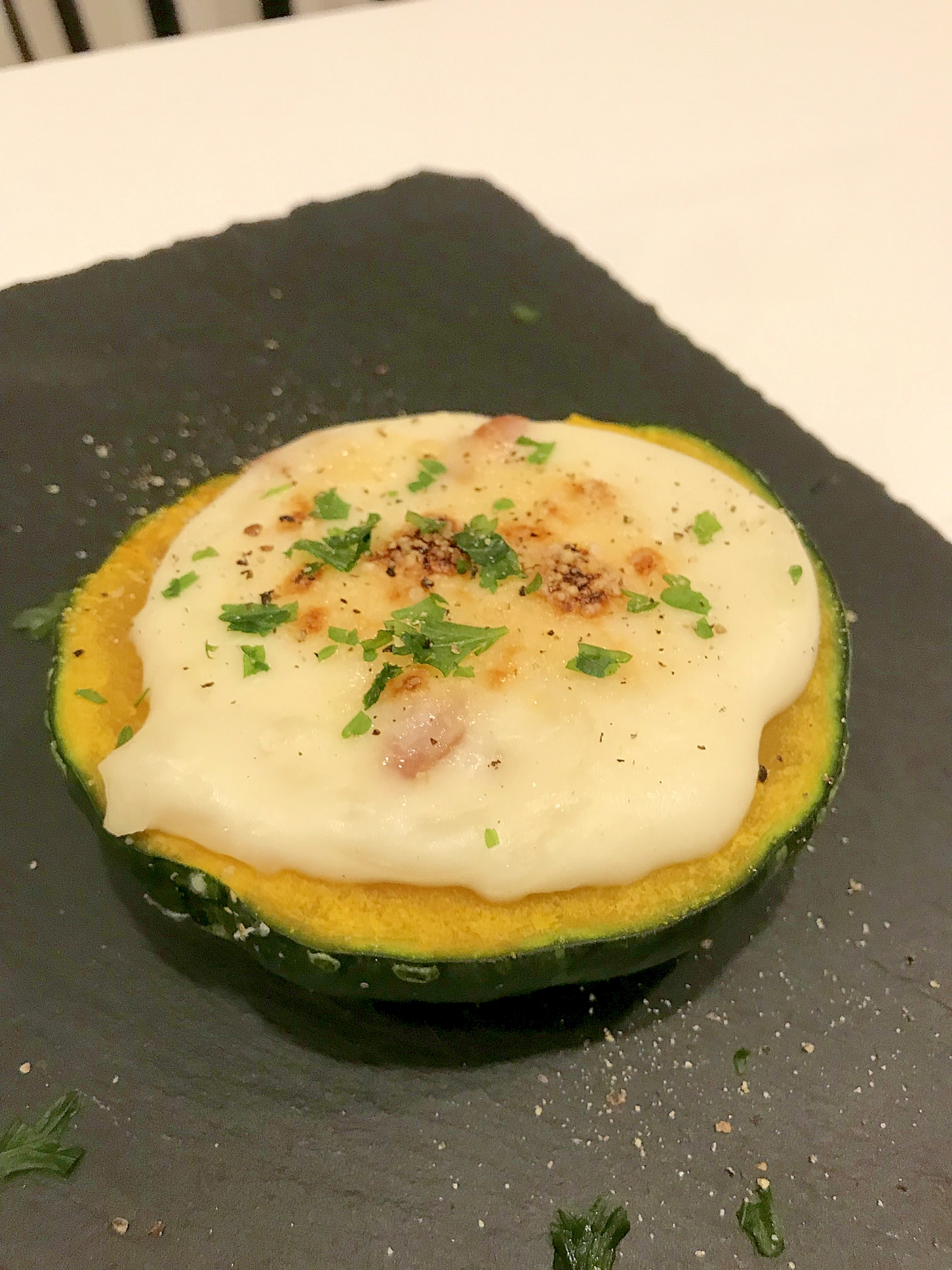 ミニカボチャのグラタン レシピ 作り方 By はい 山田です 楽天レシピ