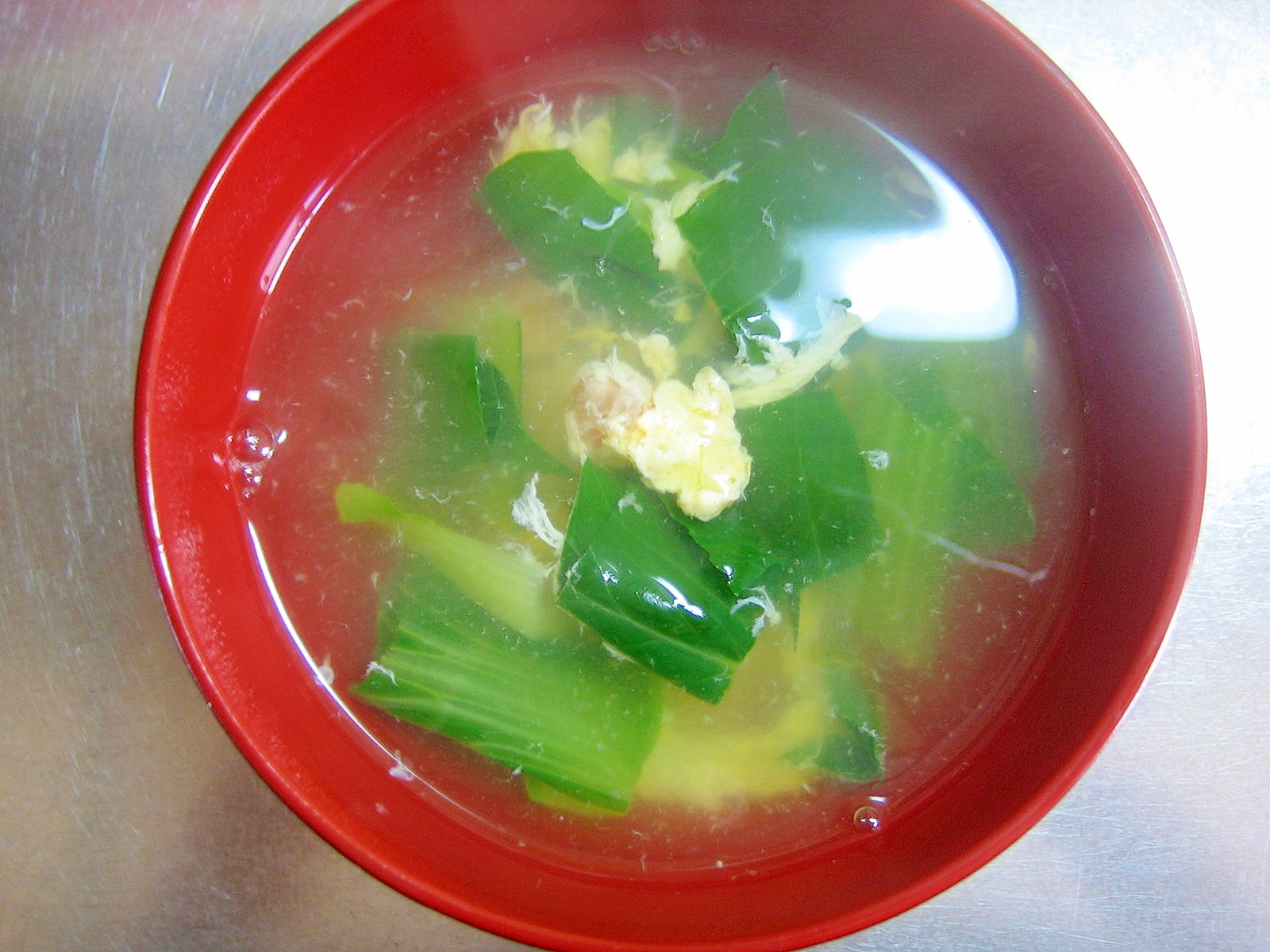 チンゲン菜＆干しエビ＆卵の中華スープ