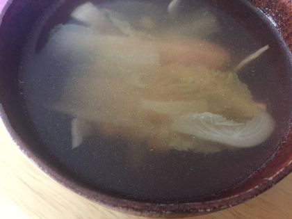 【汁物レシピ】白菜とコーンのコンソメスープ