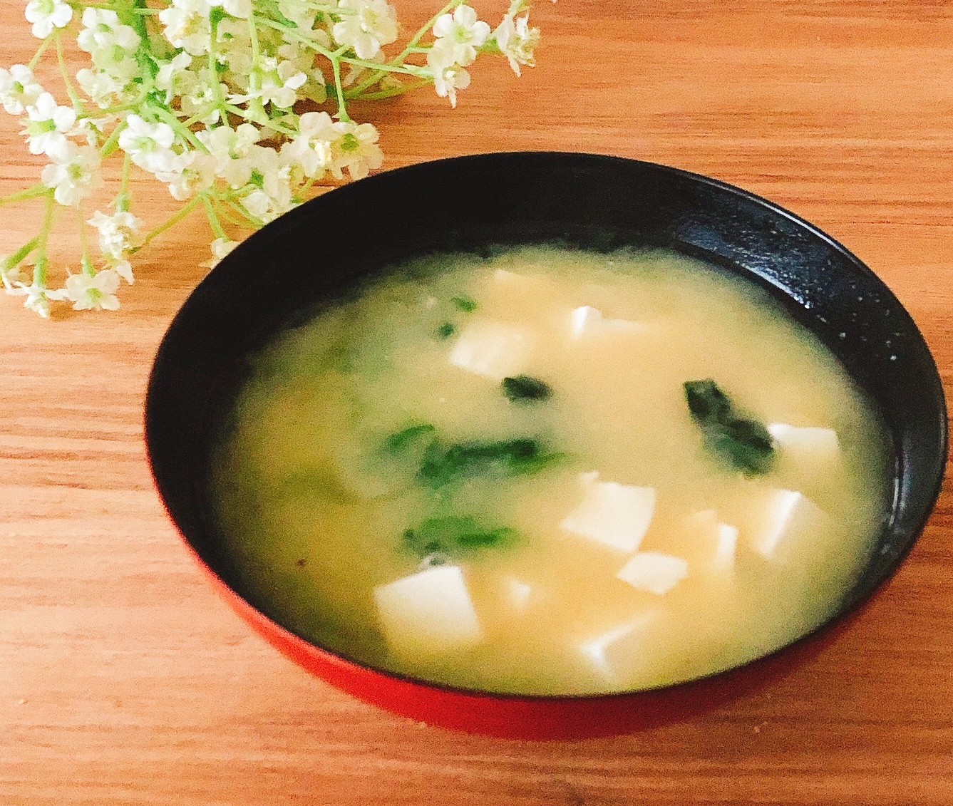 豆腐＊ほうれん草の味噌汁✧˖°