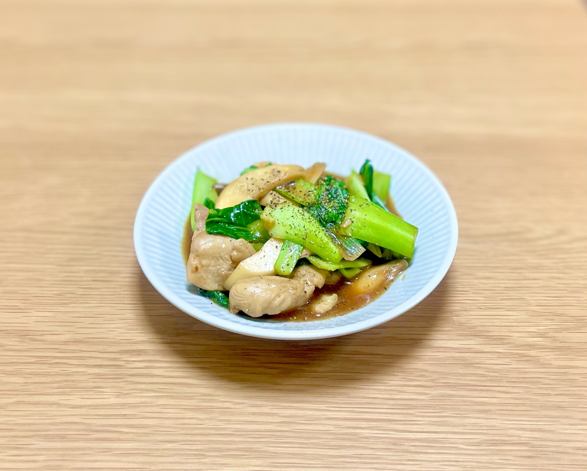 鶏肉と青梗菜の中華風炒め