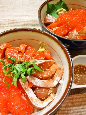 至高の漬け丼☆海鮮丼は簡単漬けダレで食すべし☆ 