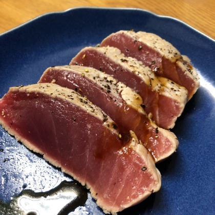 まぐろステーキ♪♪ガーリック醤油味