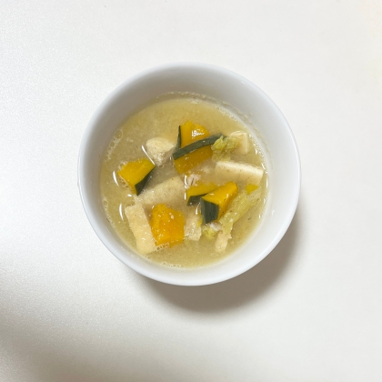 かぼちゃきのこ野菜たっぷりお味噌汁✧˖°