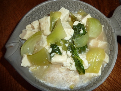 青梗菜と豆腐の辛炒めトロ煮