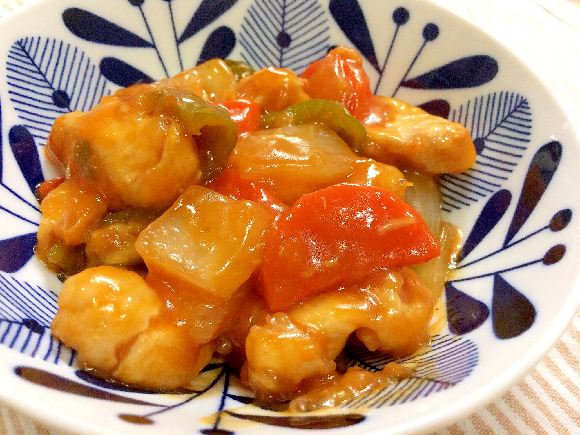 鶏むねで酢鶏☆甘めのケチャップ餡で食べやすい