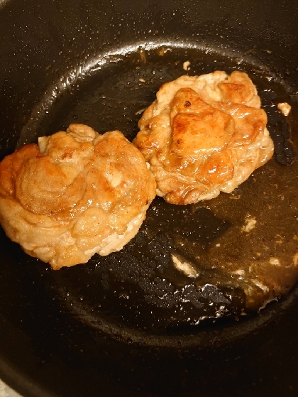 豚コマ肉でやわらかステーキ