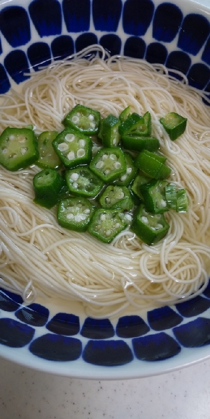 オクラ入りにゅう麺