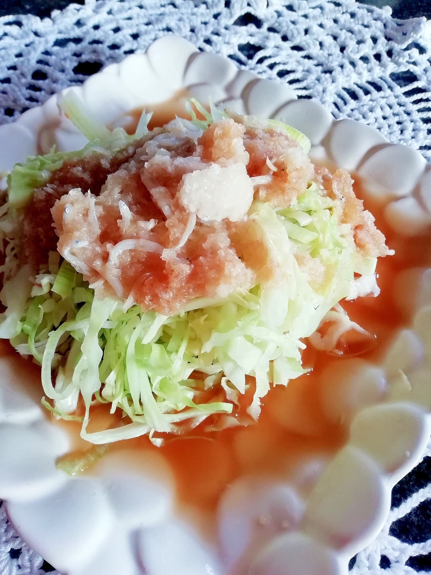 【和食料理】レンチンキャベツの大根おろしサラダ