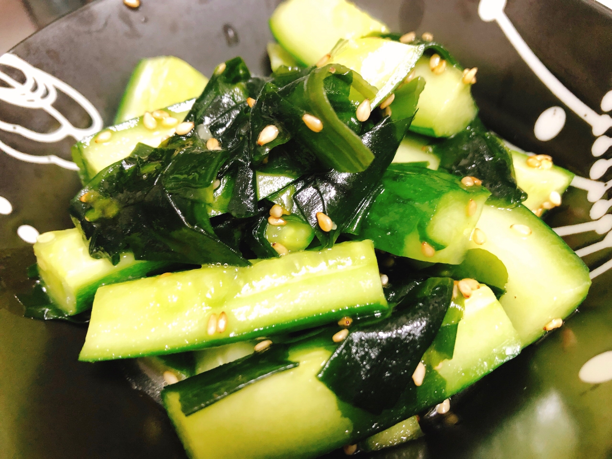 無限きゅうり!!キュウリとワカメのナムル!