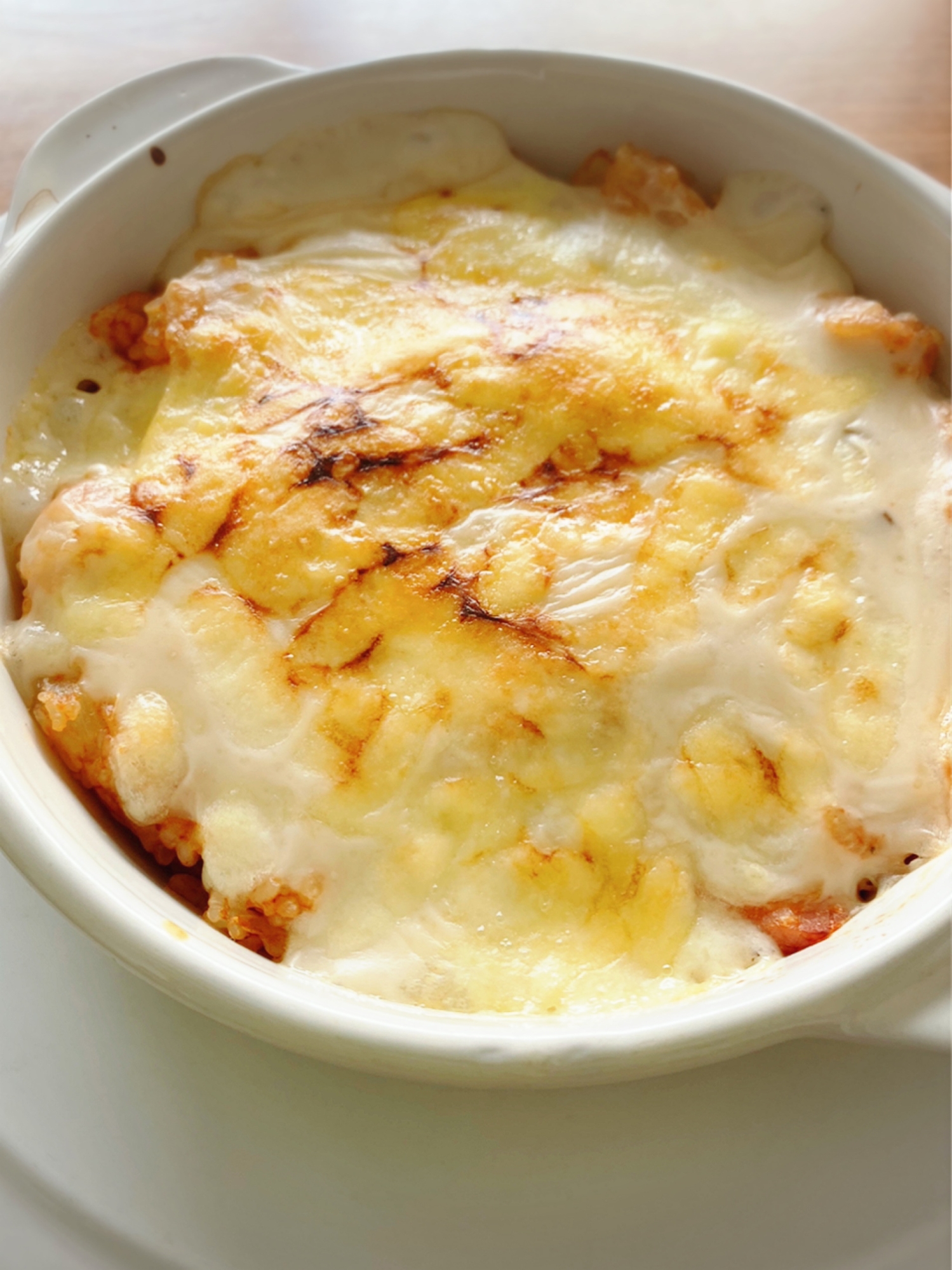 残り物のチキンライスをドリアにリメイク