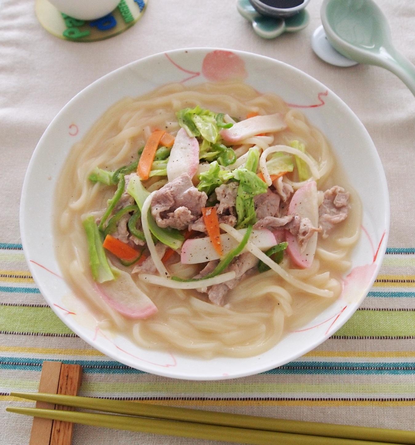 レンジ一回で！ちゃんぽんうどん