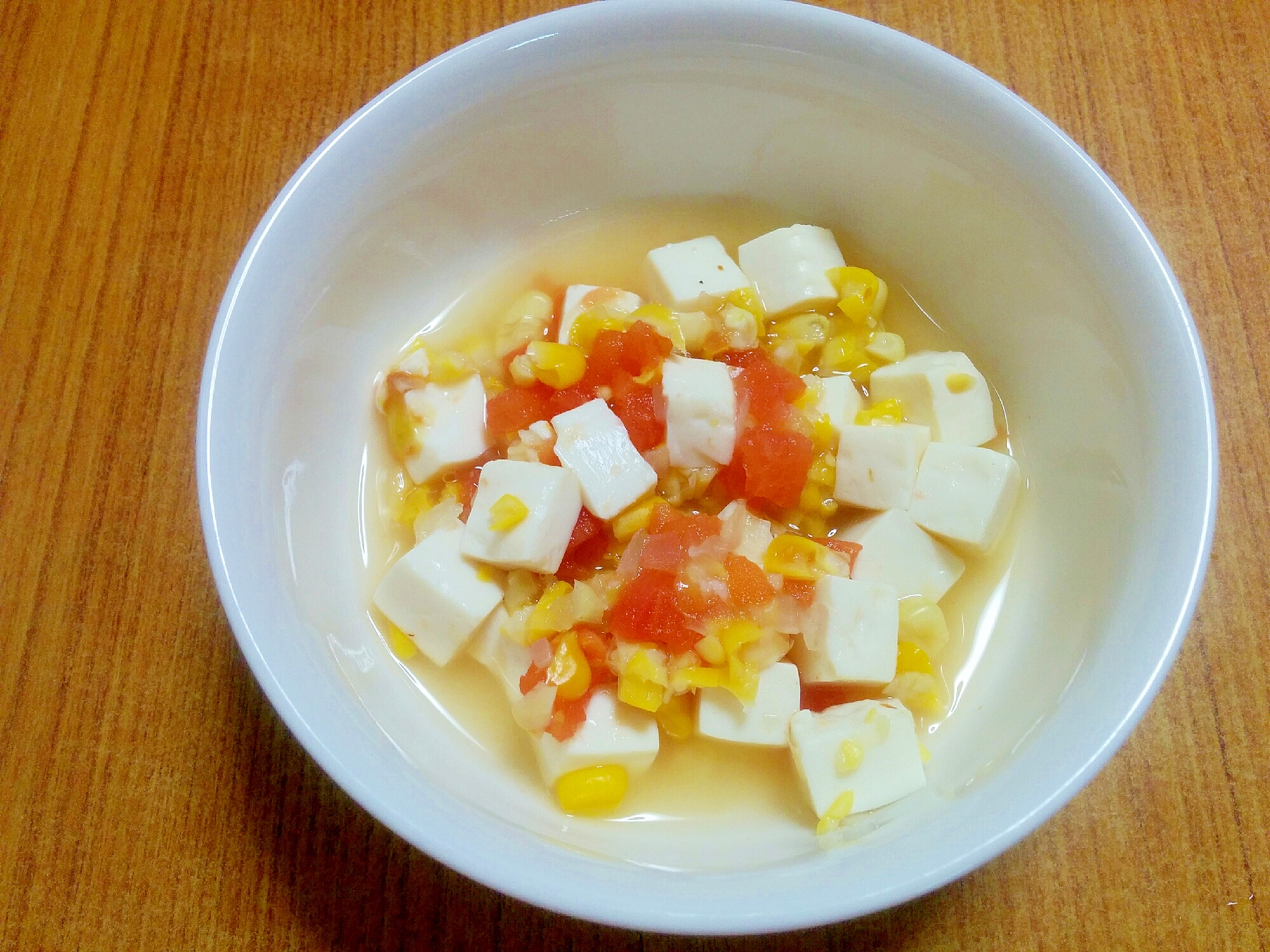 【離乳食】トマトと豆腐のコーンスープ