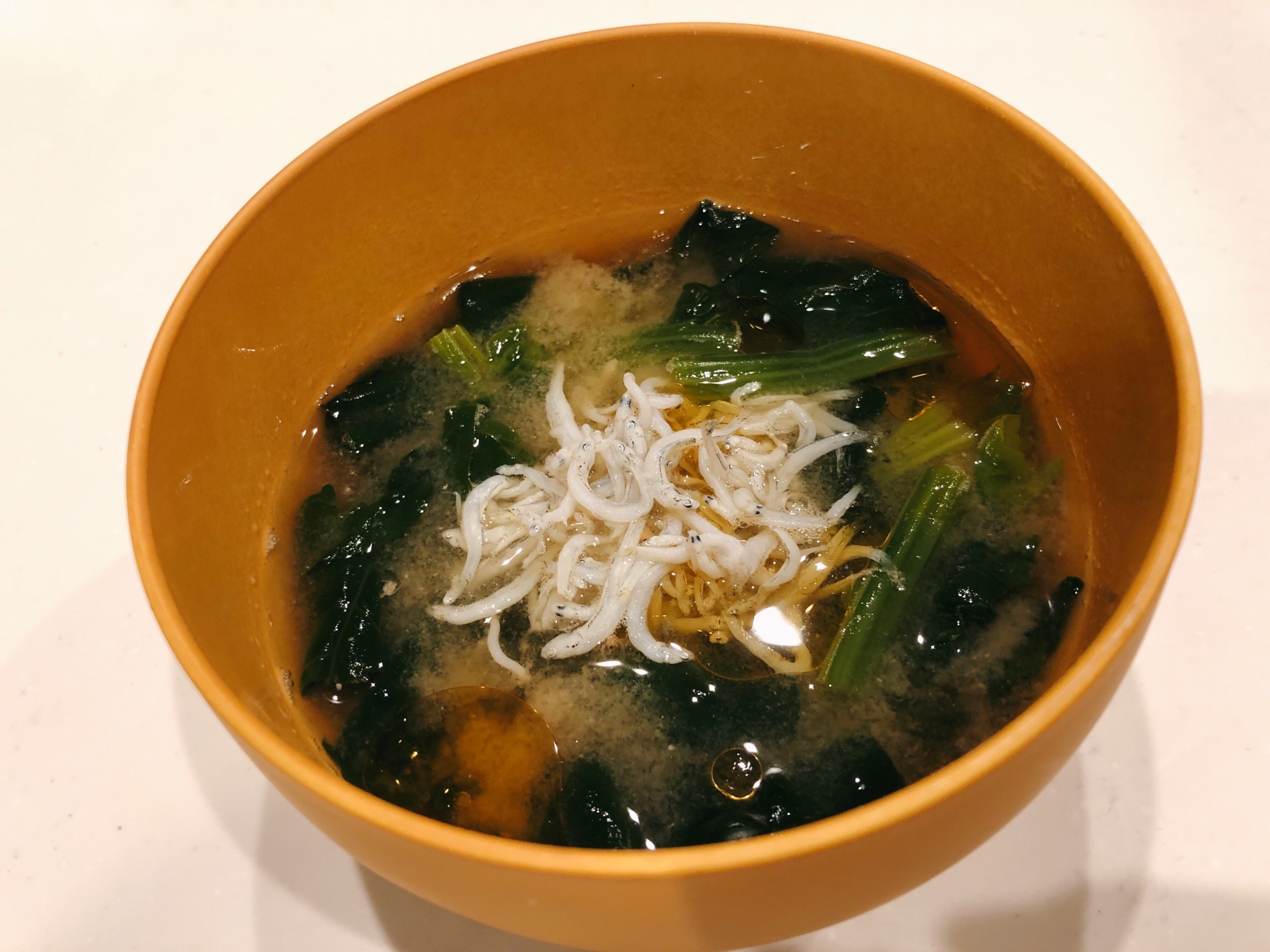 ほうれん草としらすのお味噌汁