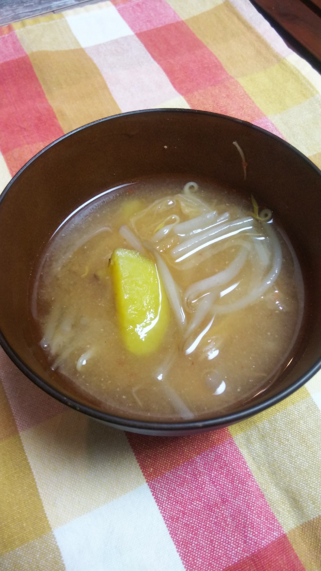 ピリ辛☆さつま芋のチゲ味噌スープ