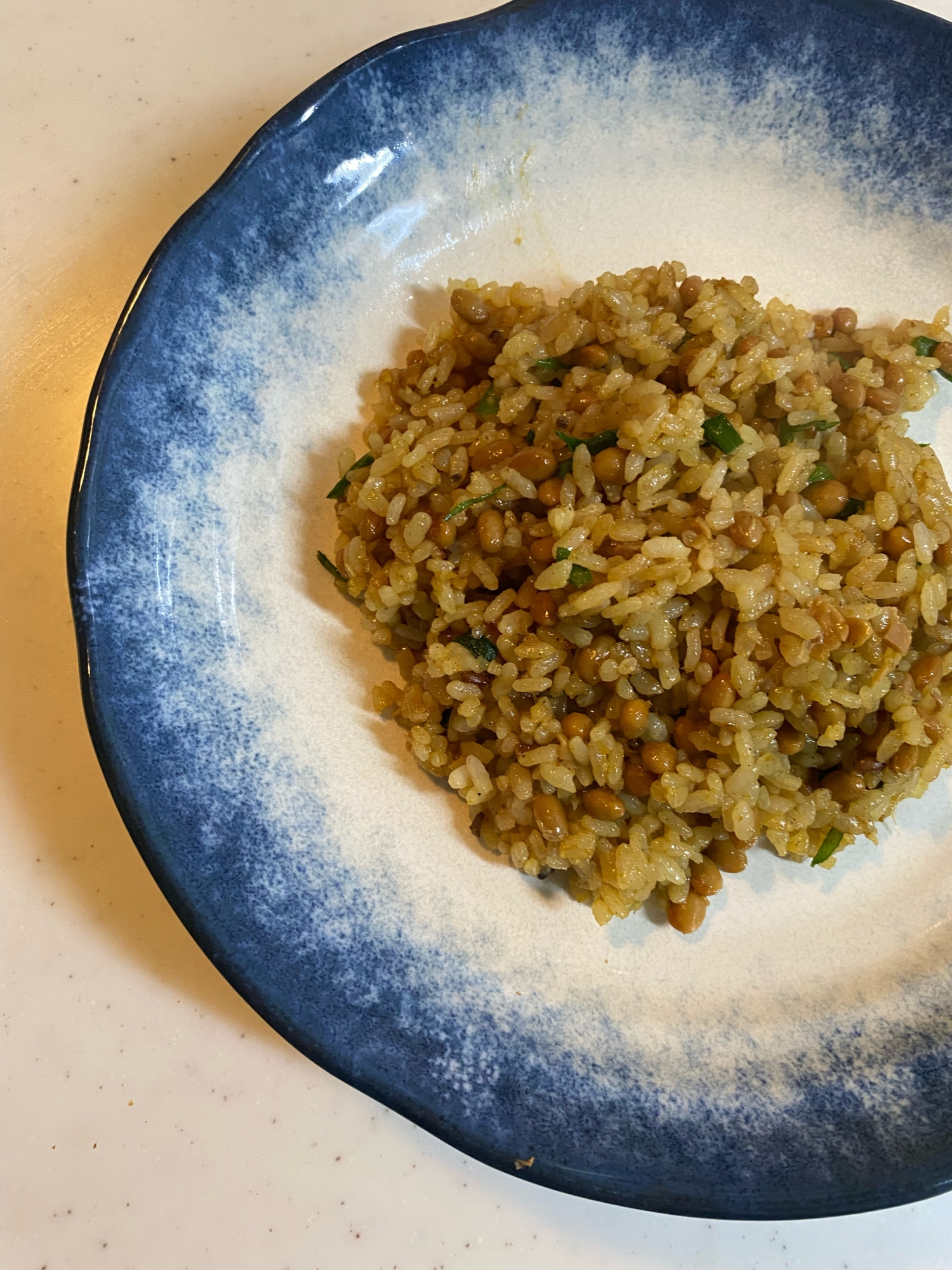 カレー風味の納豆チャーハン⭐