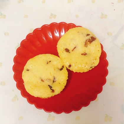 レンジで✿アップルシナモン♡レーズンの大麦蒸しパン