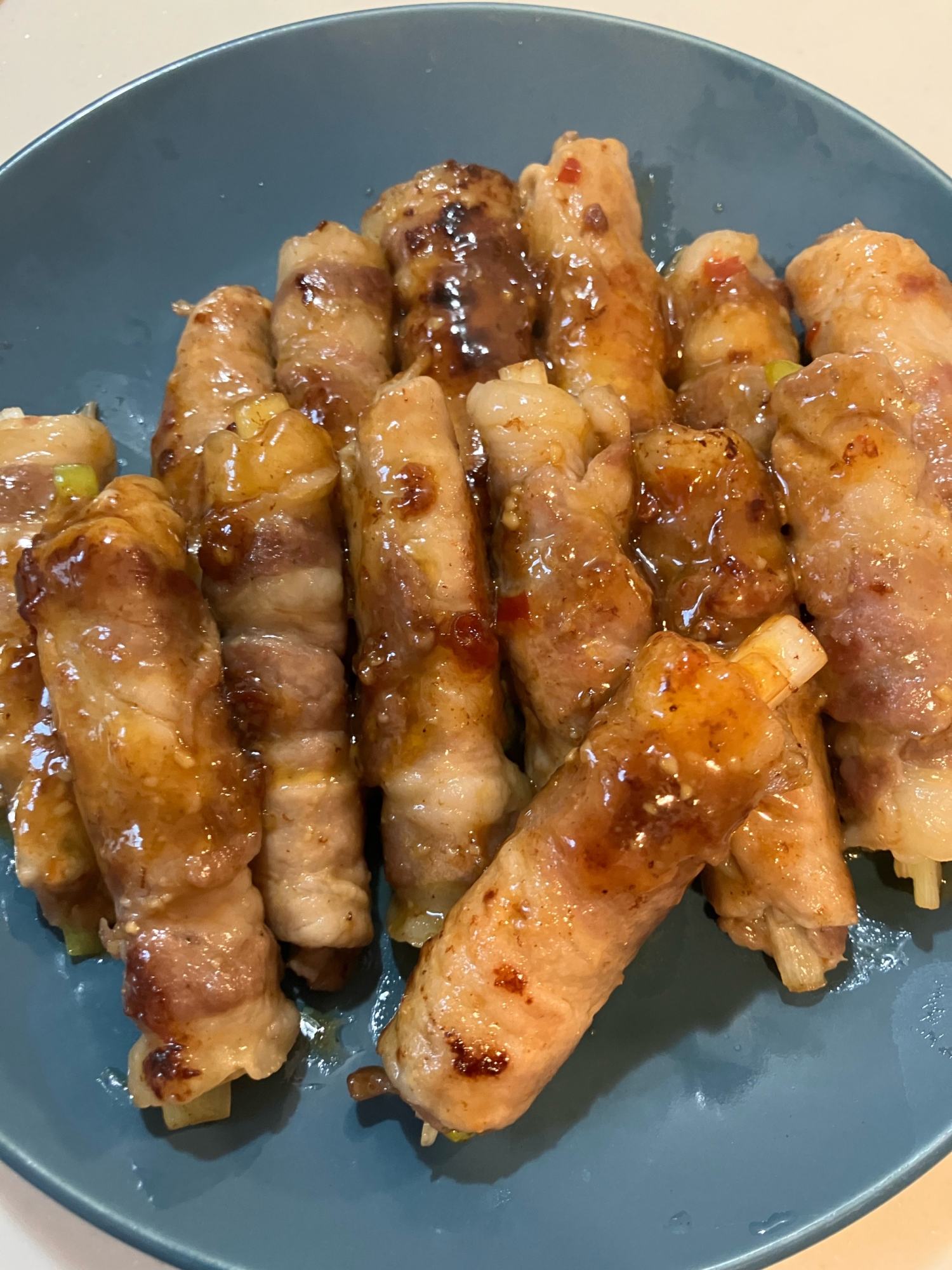 ピリ辛ねぎの豚肉巻き