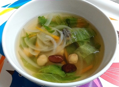 レタスとお豆の簡単野菜スープ
