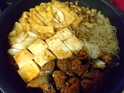 豆腐とサバ缶のすき焼き風煮