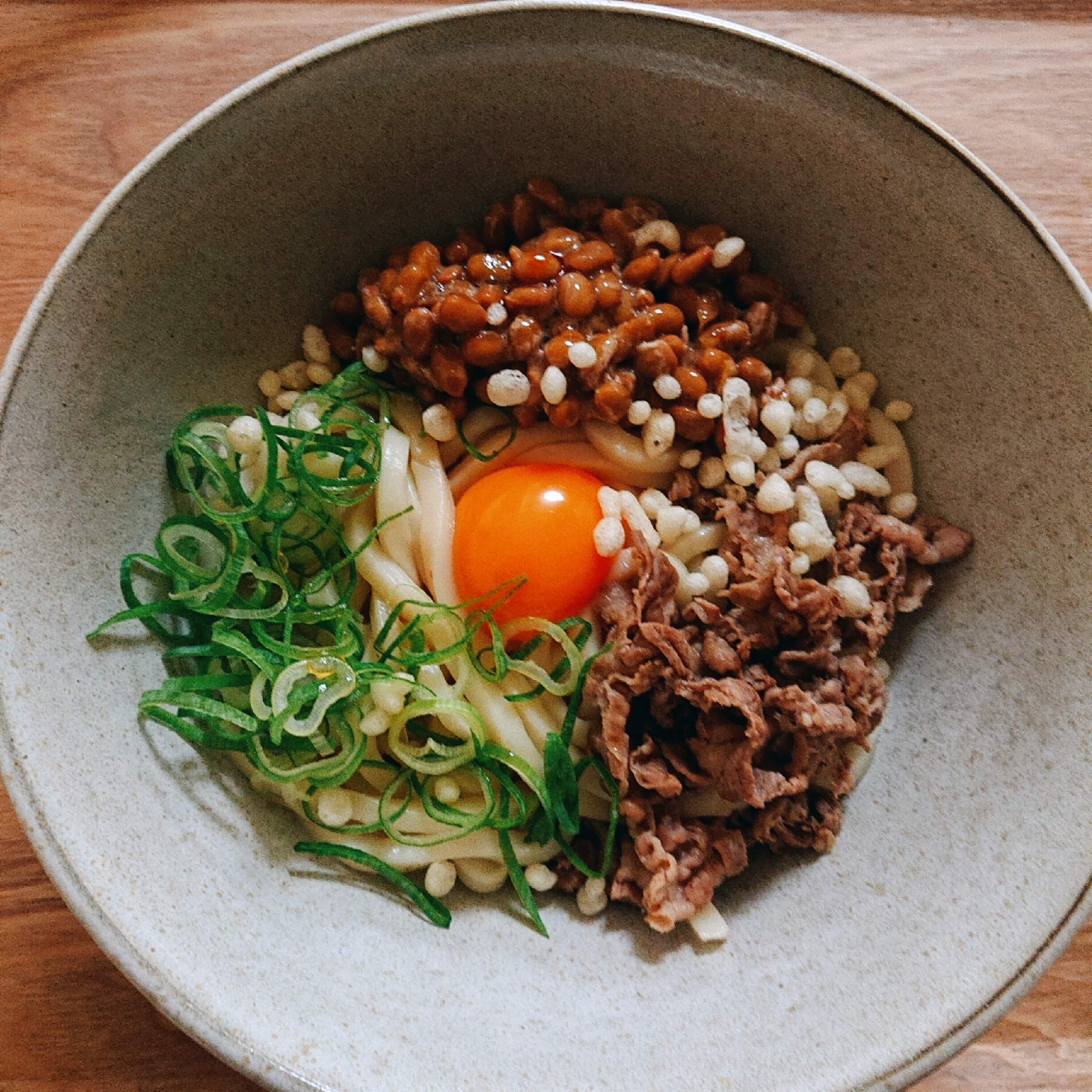 納豆入りまぜまぜうどん