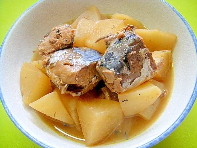 カレー風味☆大根と鯖缶の煮物