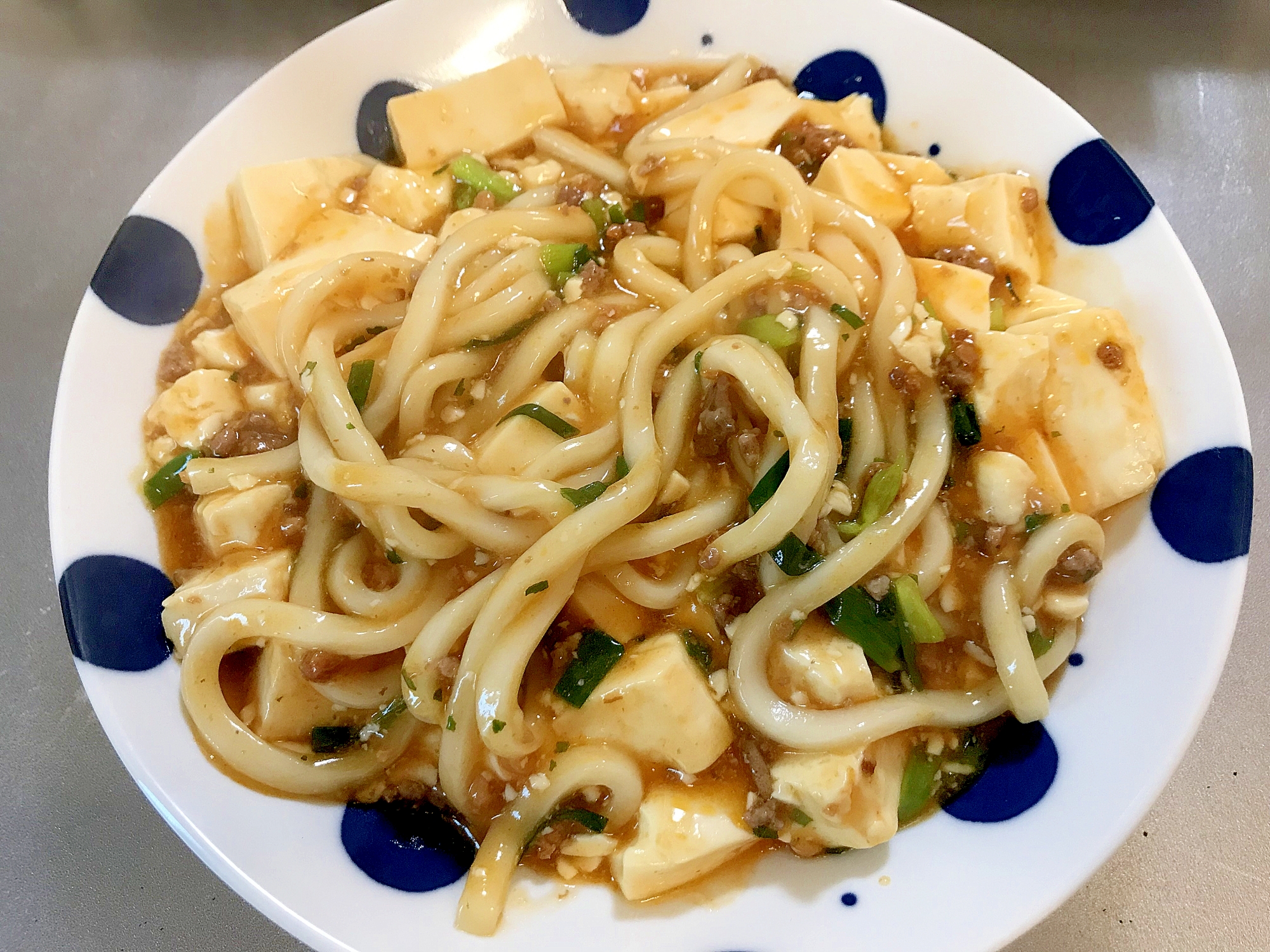 簡単！ボリューム満点！麻婆豆腐うどん