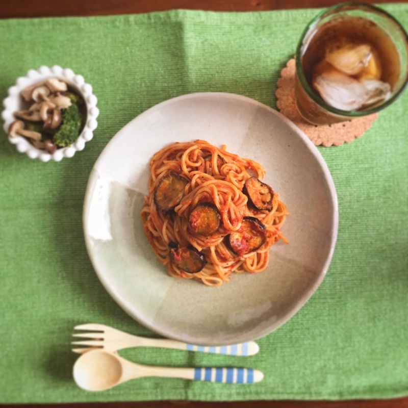 なすのピリ辛トマトソースパスタ♡