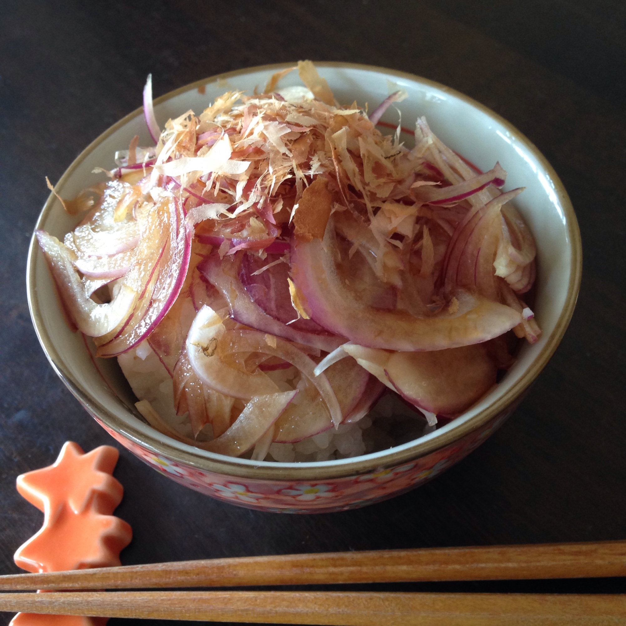 紫玉ねぎおかかご飯♪