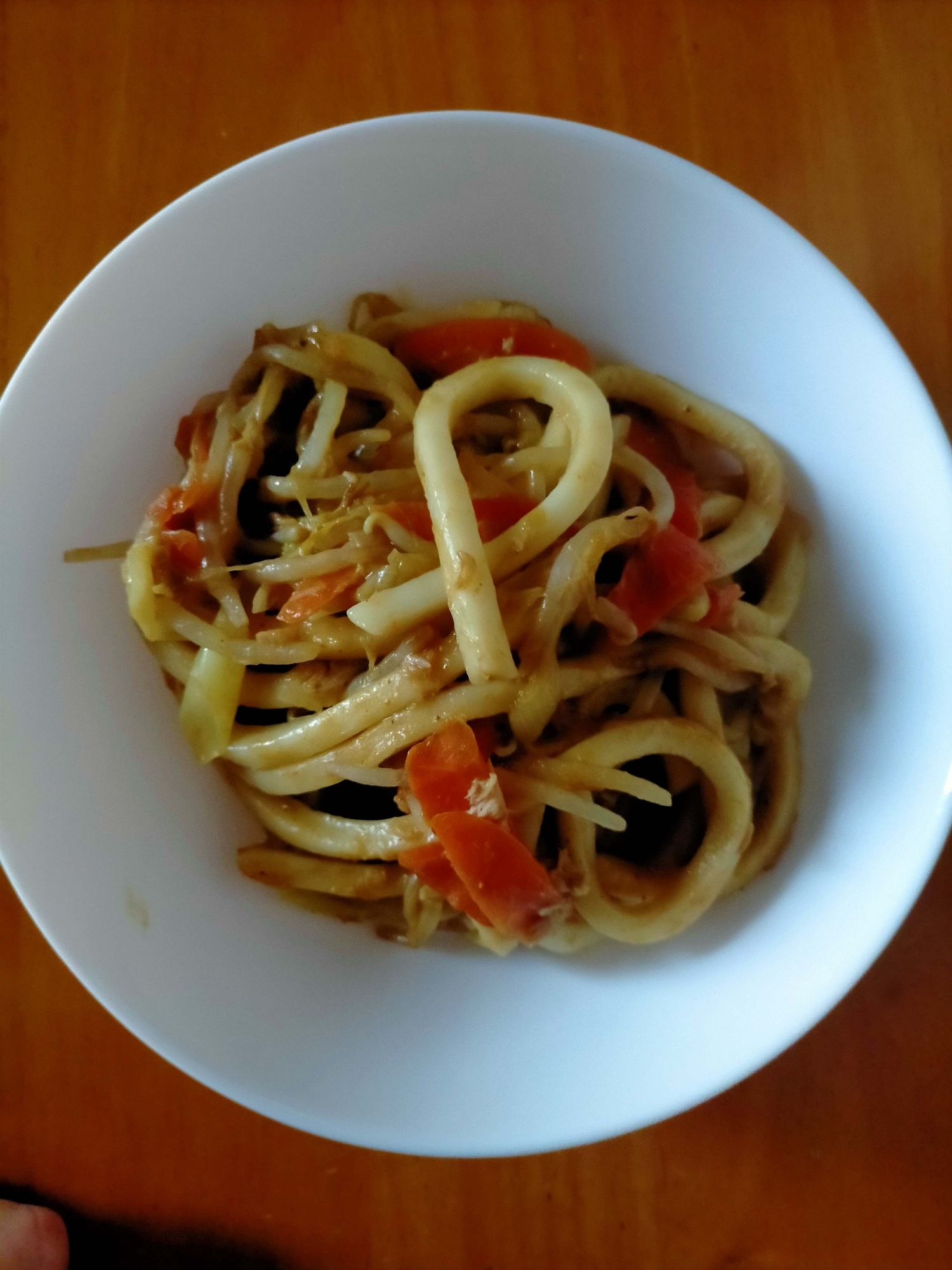 カレー味の焼きうどん