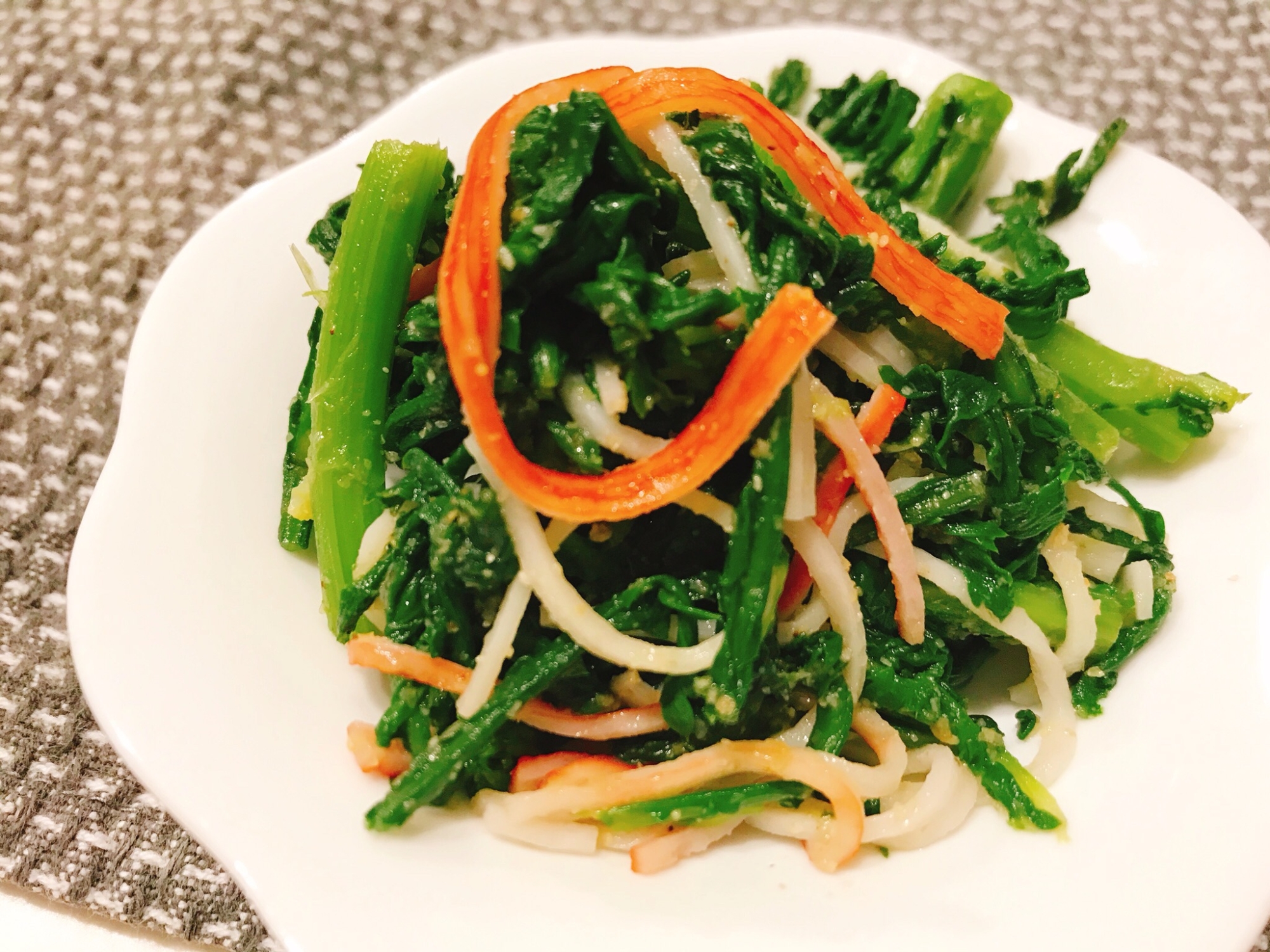 【簡単常備菜】春菊とカニカマのナムル